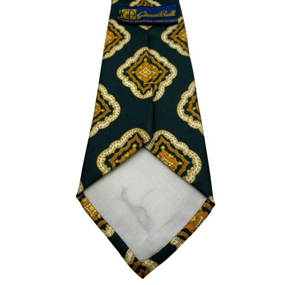 Gianni Butti Black MCM 50s Retro Italy Handmade Silk Tie Neck Luxury Vintage - Picture 4 of 5